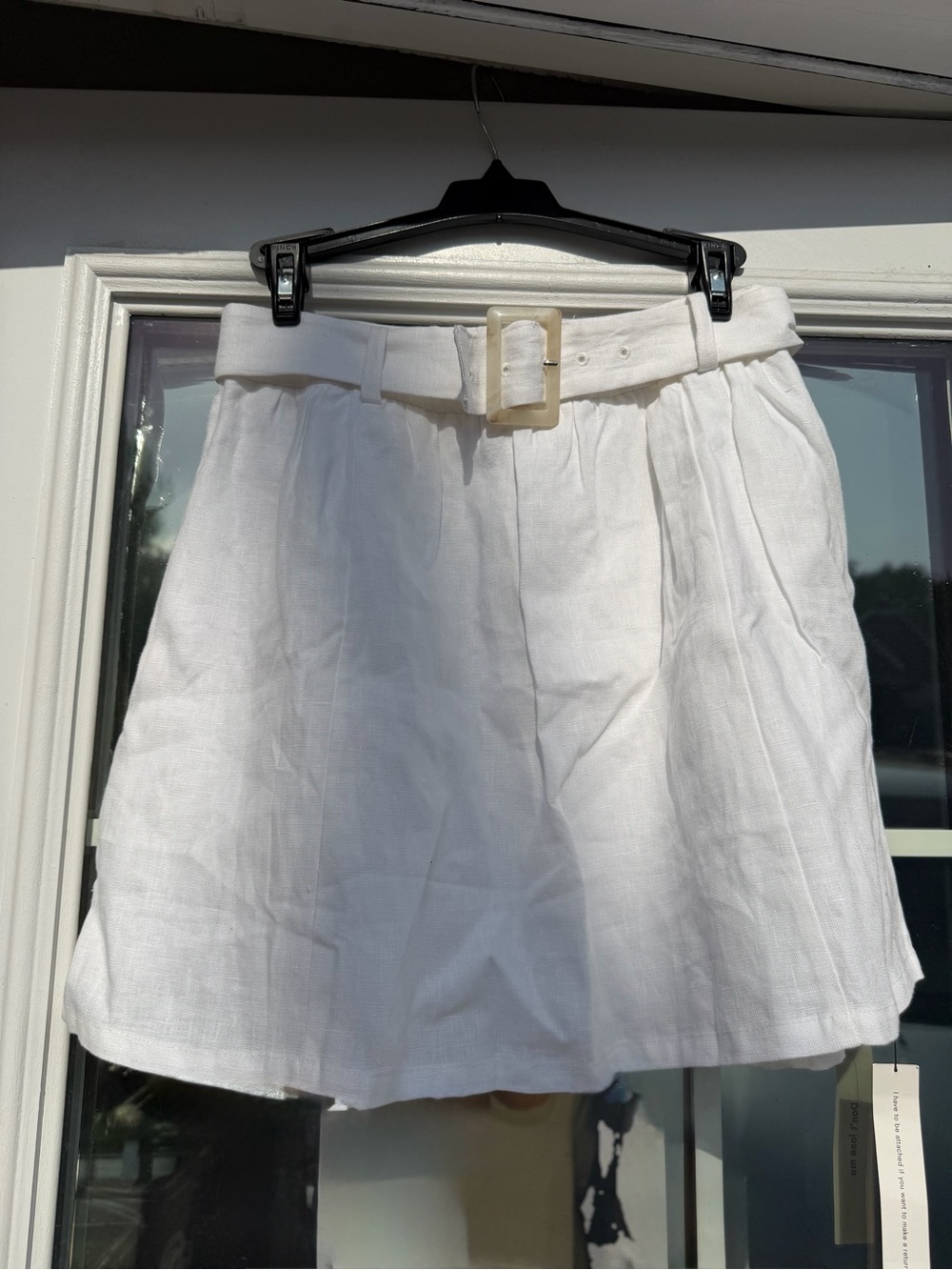 Reformation White Linen Belted Skirt Set - Picture 4 of 7